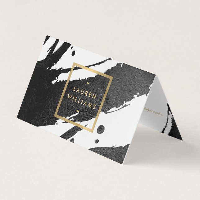 Carte De Visite Brochures Abstraites d'encre noire (Devant)