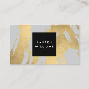 Carte De Visite Brochures Abstraites Faux Gold sur Grey