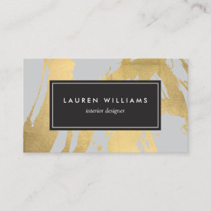 Carte De Visite Brochures Abstraites Faux Gold sur Grey II
