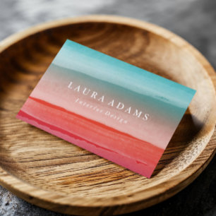 Carte De Visite Brochures Abstraites Rouge Turquoise