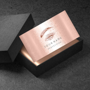 Carte De Visite Brochures professionnelles Maquillage Rose doré