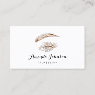 Carte De Visite Brochures professionnelles Rose de maquillage blan