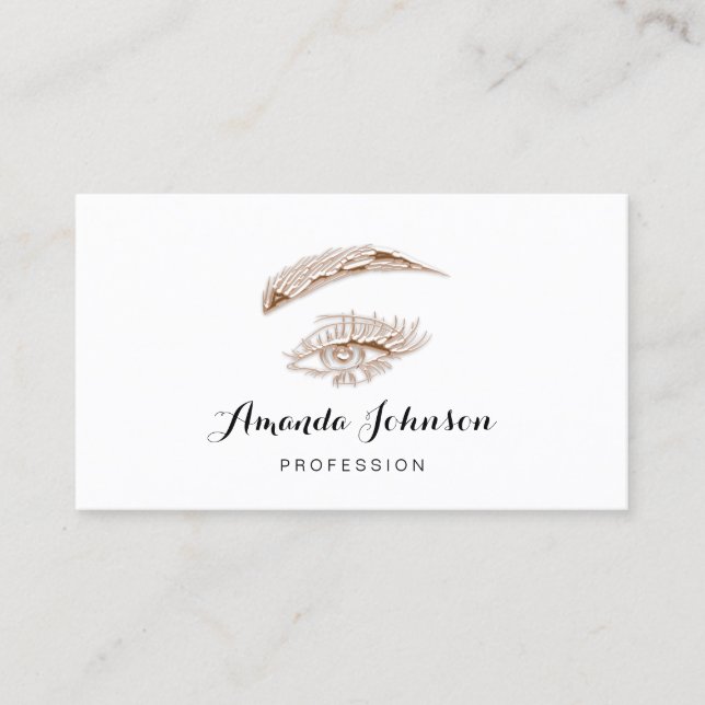 Carte De Visite Brochures professionnelles Rose de maquillage blan (Devant)