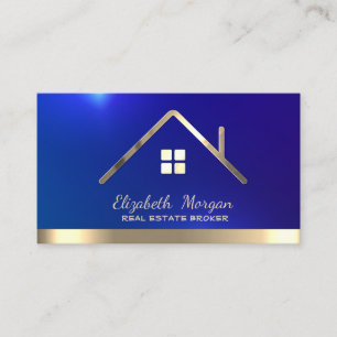 Carte De Visite Broker immobilier professionnel Maison Gold Roof