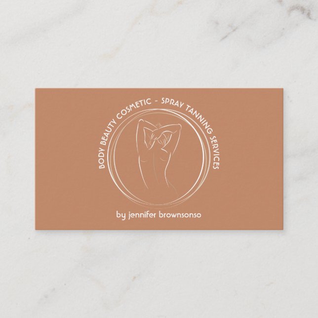 Carte De Visite Bronzage par pulvérisation Corps Sculpture Contour (Devant)