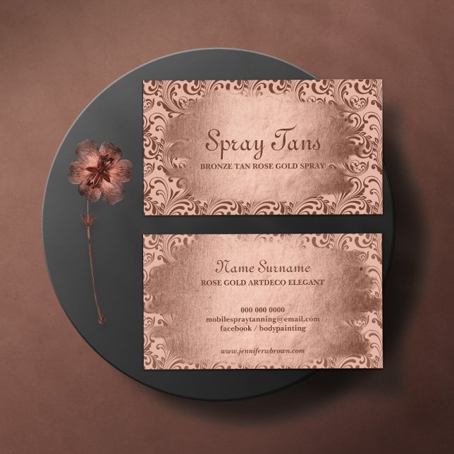Carte De Visite Bronzage par pulvérisation Tourbillons Damas (Créateur téléchargé)