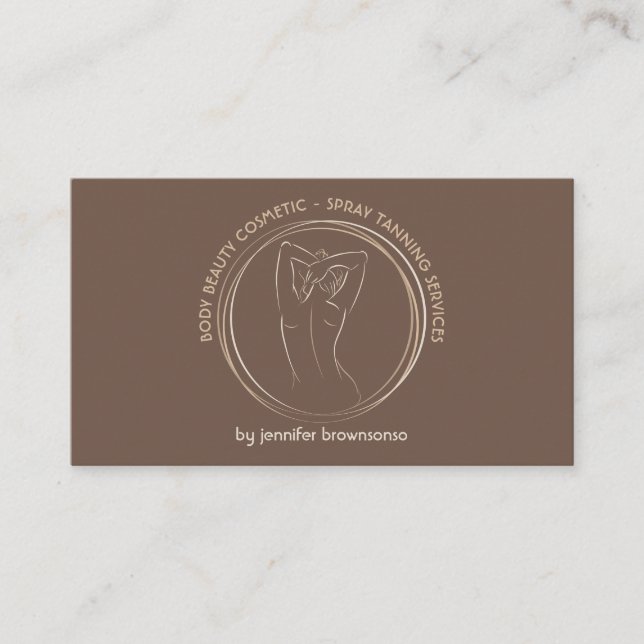 Carte De Visite Bronzant de salon de bronzage par pulvérisation de (Devant)