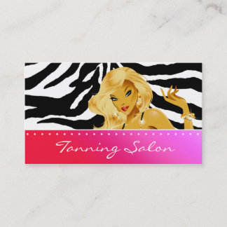 Carte de visite bronzant Rouge rose Blonde femme