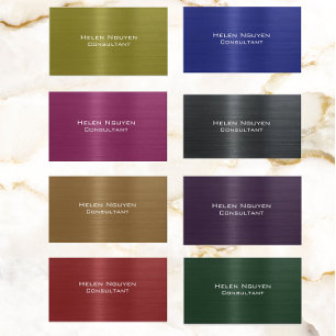 Carte De Visite Bronze de chêne Métal brossé Métal Acier inoxydabl