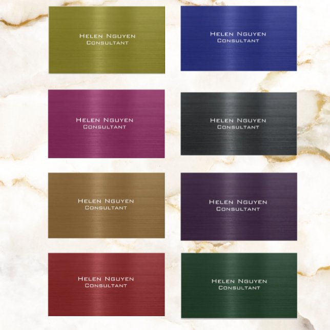 Carte De Visite Bronze de chêne Métal brossé Métal Acier inoxydabl (Créateur téléchargé)