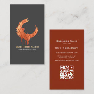 Carte De Visite Bronze Diamond Swirl • Moderne personnalisable
