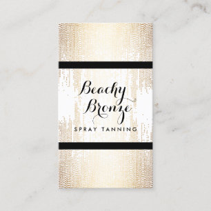 Carte De Visite Bronze D'Or Confetti Dots Spray Tanning Salon