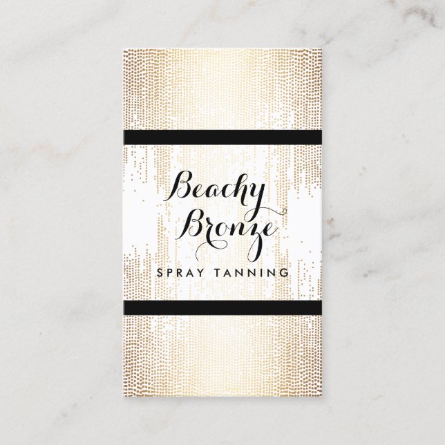 Carte De Visite Bronze D'Or Confetti Dots Spray Tanning Salon (Devant)