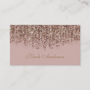 Carte De Visite Bronze Gold Taupe Rose Pailleté Glamour