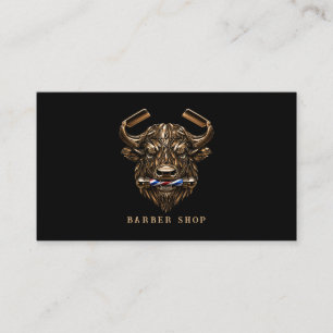 Carte De Visite BronzeBuffalo Rasoir Salon de Coiffure Logo Coiffe