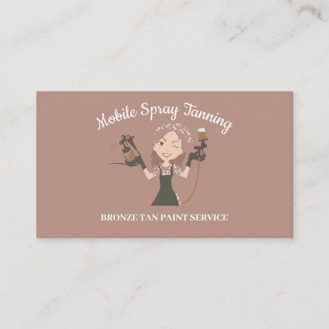 Carte De Visite Bronzer Spray Body Peinture Lady Mobile Tannage (Devant)