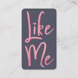 Carte De Visite Brosse à huile rose tendance Script Comme moi Médi
