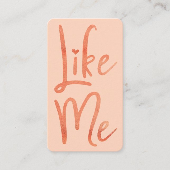 Carte De Visite Brosse à huile rose tendance Script Comme moi Médi (Devant)