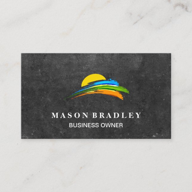 Carte De Visite Brosse à peinture solaire et colorée (Devant)