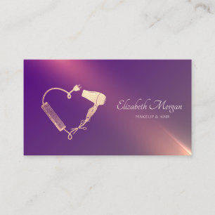 Carte De Visite Brosse de séchoir de ciseaux professionnels violet