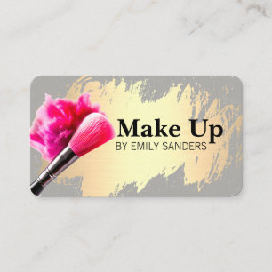 Carte De Visite Brosse maquillée et poudre   Or brossé