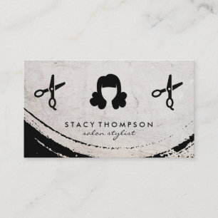 Carte De Visite Brossé moderne Cheveux Coiffeuse