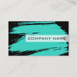 Carte De Visite Brosse moderne Noir Turquoise
