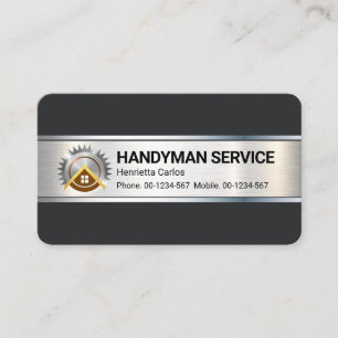 Carte De Visite Brosse Plaque métallique Argent Pour Handyman
