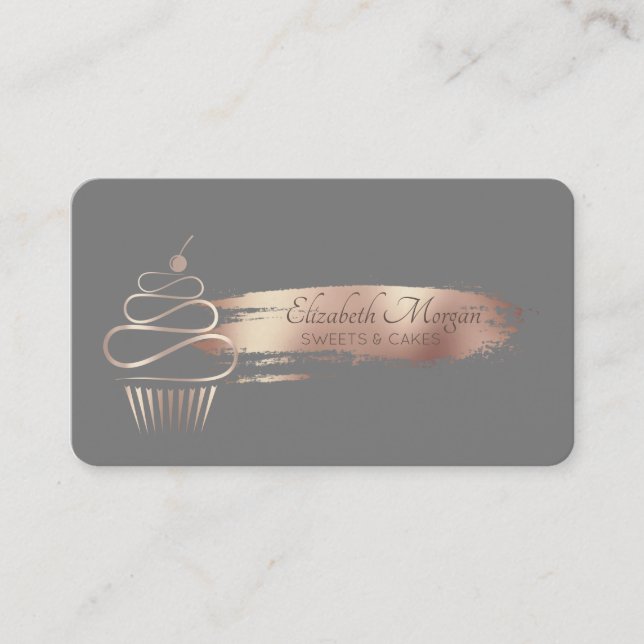 Carte De Visite Brosse professionnelle, Cupcake, Sweet Grey (Devant)