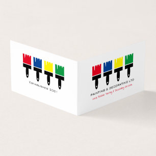 Carte De Visite Brosses à peinture multicolore, Peintre & Décorate