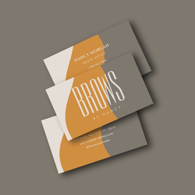 Carte De Visite Brosses Boho Retro Earth Tones (Créateur téléchargé)