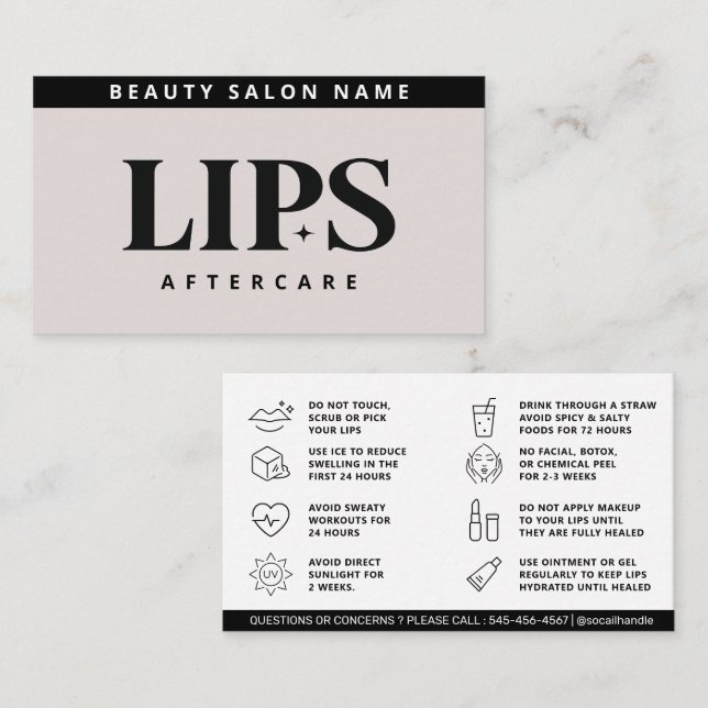 Carte De Visite Brosses roses modernes - Instructions de lancement (Devant / Derrière)