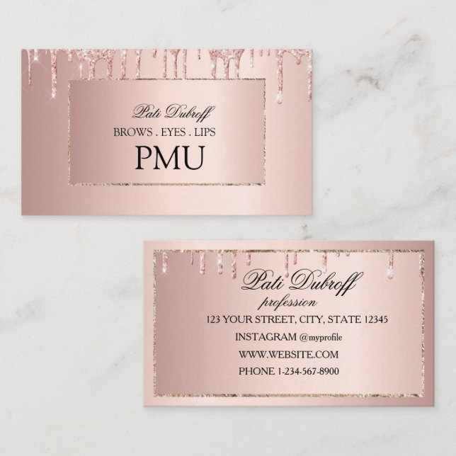 Carte De Visite Brosses ULM Microblading Henna Salon (Devant / Derrière)