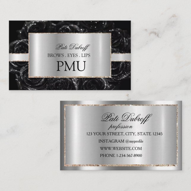 Carte De Visite Brosses ULM Microblading Henna Salon (Devant / Derrière)