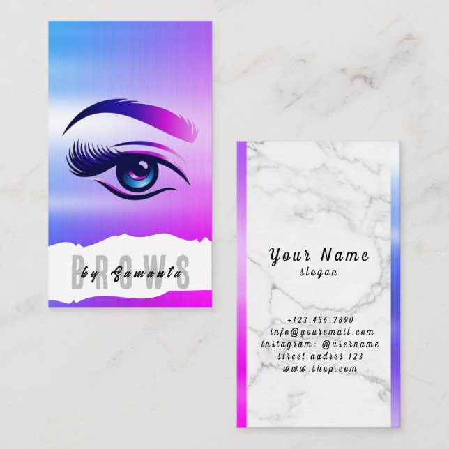 Carte De Visite Brosses ULM Microblading Henna Salon (Devant / Derrière)