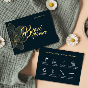 Carte De Visite Brow After Care Estheticician Golden Détails