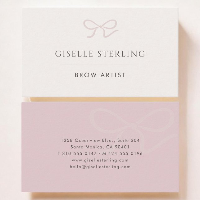 Carte De Visite Brow Artist Pink Bow (Créateur téléchargé)