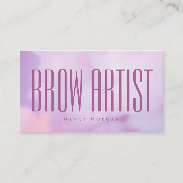 Carte De Visite Brow Artist Purple Pastel Holographic  (Devant)