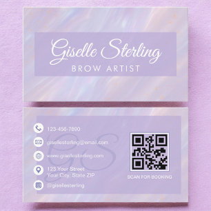 Carte De Visite Brow Artiste Iridescente Pastel Opal Holographique