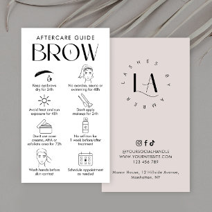 Carte De Visite Brow Lamination Aftercare Modern Logo Cream