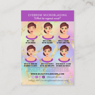 Carte De Visite Brow Microblading Aftercare & Nomination Marble