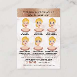 Carte De Visite Brow Microblading Aftercare & Nomination Marble