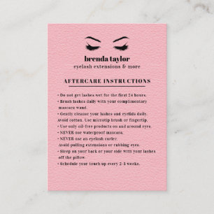 Carte De Visite Browbar de l'Eyelash Suede rose - Instructions de 
