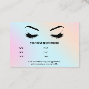 Carte De Visite Browbar Holographique glamour Eyelash Luxe