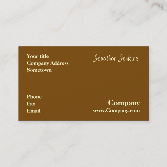 Carte De Visite Brown (Devant)
