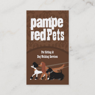 Carte De Visite Brown animal assis chien marchant marcheur marcheu