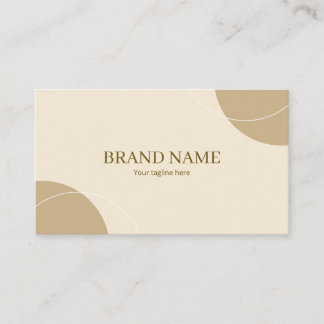 Carte De Visite Brown Beige Circle Shape Modern Elegant Beauty