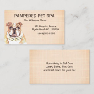 Carte de visite Brown Bulldog Pet Groomer