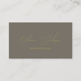 Carte de visite Brown design d'intérieur Gold