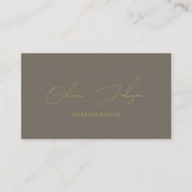 Carte de visite Brown design d'intérieur Gold (Devant)